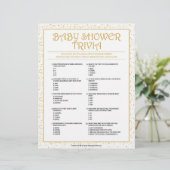 Babyduschtrivia [Golden Glitzern] Briefbogen (Stehend Vorderseite)