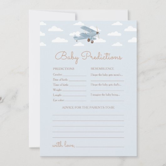 Babyduschvorhersage und Ratenkarte Einladung (Vorderseite)