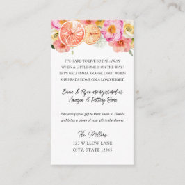 Babyduschvorrichtung Begleitkarte