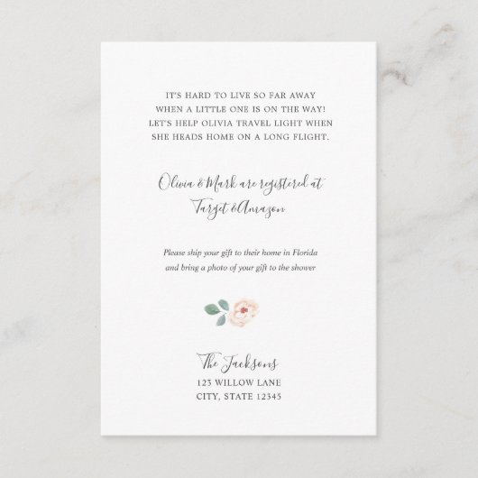 Babyduschvorrichtung Begleitkarte (Vorderseite)