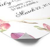 Babyduschzeichen, Aquarellblume Poster (Ecke)