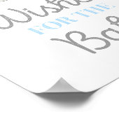 Babyduschzeichen "Boy Blue Elephant" Poster (Ecke)