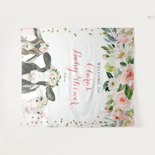 Babyduschzeichen für Landtiere Wandteppich (Vorderseite (Horizontal))