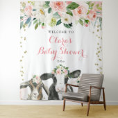 Babyduschzeichen für Landtiere Wandteppich (Beispiel)