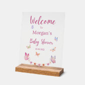 Babyduschzeichen für Schmetterlinge Acrylschild (Winkel)