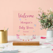 Babyduschzeichen für Schmetterlinge Acrylschild (Hochzeit)