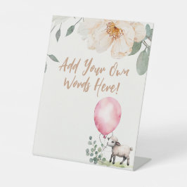 Babyduschzeichen - "Sweet Little Lamb" Sockelschild