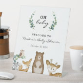 Babyduschzeichen von Woodland Animals Sockelschild (In Situ)