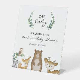 Babyduschzeichen von Woodland Animals Sockelschild