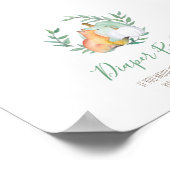 Babyduschzeichen von Woodland Fox Diaper Poster (Ecke)