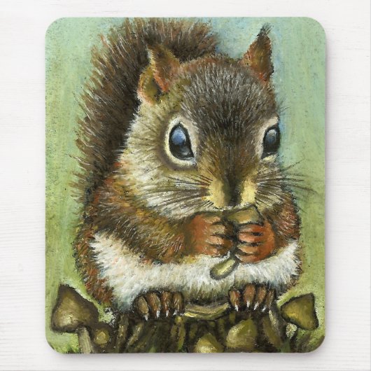 Babyeichhörnchen und -pilze mousepad (Vorne)