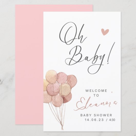 Babyeinladungen (Vorne/Hinten)