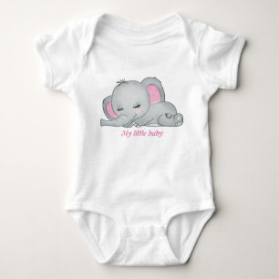 Babyelefant mit rosa Ohren Babybodyanzug Baby Strampler