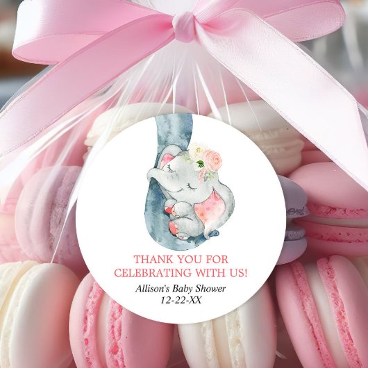 Babyelefant, rot, bevorzugt Aufkleber