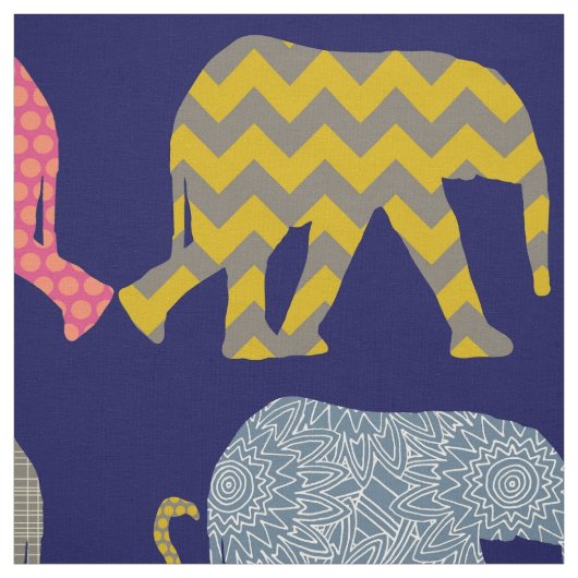 Babyelefant- und -flamingomarine stoff (Muster)