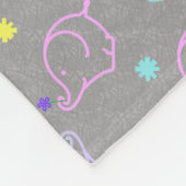 BabyElefanten mit Blume Fleecedecke (Ecke)