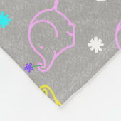 BabyElefanten mit Blume Fleecedecke (Ecke)