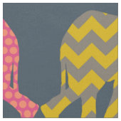 Babyelefanten und -flamingos stoff (Nahaufnahme)