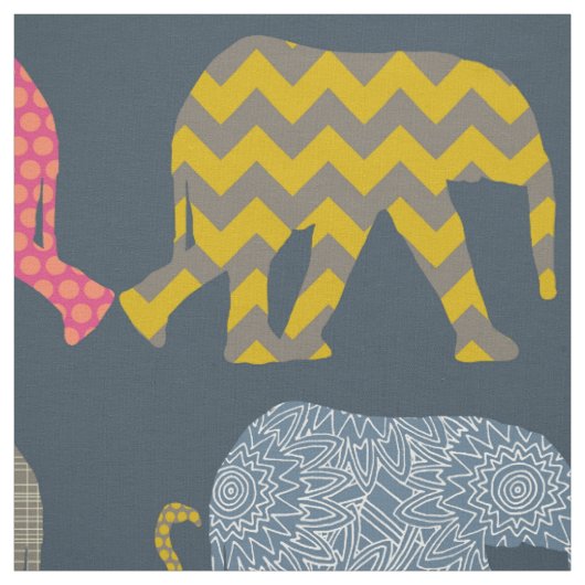 Babyelefanten und -flamingos stoff (Muster)