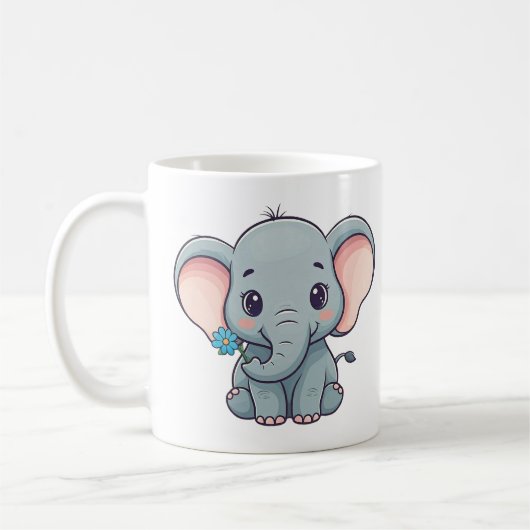 Babyelefantendesign im niedlichen Cartoon Kaffeetasse (Links)