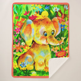 Babyelefarddruck Sherpadecke