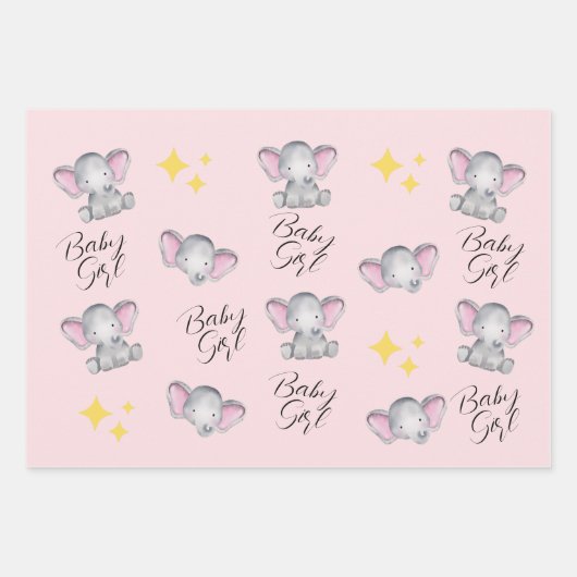 Babyelefone Babydusche Geschenkpapier Set (Vorderseite 3)