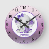 Babyelefone geben Kinderzimmer Runde Wanduhr (Vorderseite)