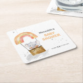 Babyelefone in Ballon, Babydusche, Papierfresser,  Rechteckiger Pappuntersetzer (angewinkelt)