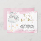 Babyelefone rosa Goldstars Bücher für Baby Begleitkarte (Vorne/Hinten)