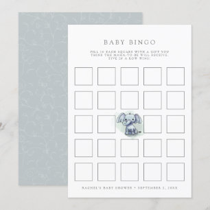 Babyelefone sitzend Baby Dusche Bingo Spielkarte Einladung