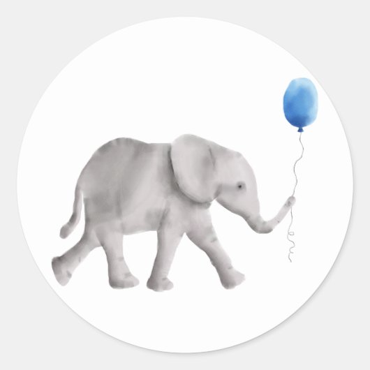 Babyelephant-Aufkleber, Party-Geschenkmarke Runder Aufkleber (Vorderseite)
