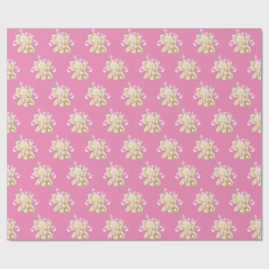 Babyelephon in Blume Geschenkpapier (Flach)