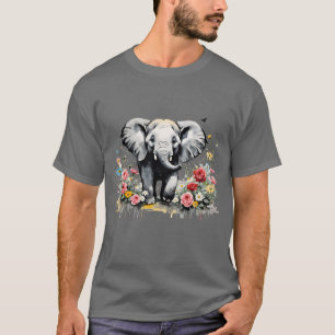 Babyelephon mit Rose T-Shirt