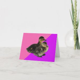 Babyenten auf rosa Himbeere und Lila Sorbet Dankeskarte