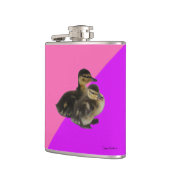 Babyenten auf rosa Himbeere und Lila Sorbet Flachmann (Links)