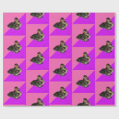 Babyenten auf rosa Himbeere und Lila Sorbet Geschenkpapier (Flach)