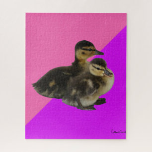 Babyenten auf rosa Himbeere und Lila Sorbet Puzzle
