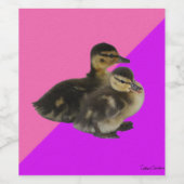 Babyenten auf rosa Himbeere und Lila Sorbet Weinetikett (Einzelnes Label)