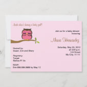 Babyeulen-Themaeinladung Einladung (Vorderseite)