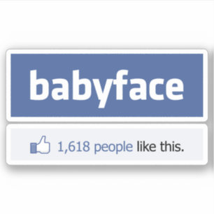 babyface lustige Sozialvernetzungs-Parodie Aufkleber