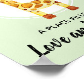 Babyfarbe Giraffe Jungle Kinderzimmer Kunst Poster (Ecke)