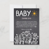 Babyfeder mit Kopfbrett Zeichnend Kinderdusche Dankeskarte (Vorderseite)