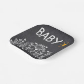 Babyfeder mit Kopfbrett Zeichnend Kinderdusche Pappteller (Gewinkelt)