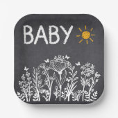 Babyfeder mit Kopfbrett Zeichnend Kinderdusche Pappteller (Vorderseite)