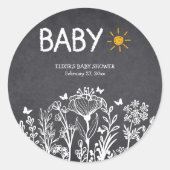 Babyfeder mit Kopfbrett Zeichnend Kinderdusche Runder Aufkleber (Vorderseite)