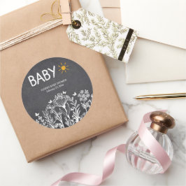 Babyfeder mit Kopfbrett Zeichnend Kinderdusche Runder Aufkleber