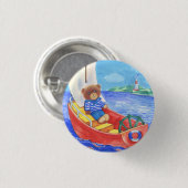 Babyfibel - Bär in einem Boot auf dem Meer Button (Vorne & Hinten)