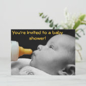 Babyflasche: Du bist zu einer Babydusche eingelade Einladung (Stehend Vorderseite)