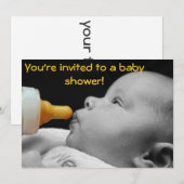 Babyflasche: Du bist zu einer Babydusche eingelade Einladung (Vorne/Hinten)