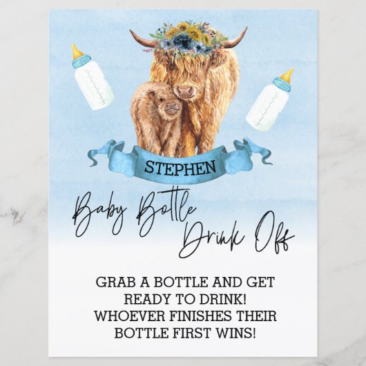 Babyflasche trinken Spieldusche Hochlandkuh (Vorderseite)